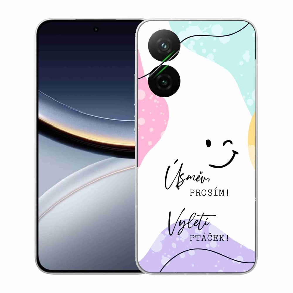 Gélový kryt mmCase na Xiaomi Poco F7 5G - vtipný text 4 biele pozadie