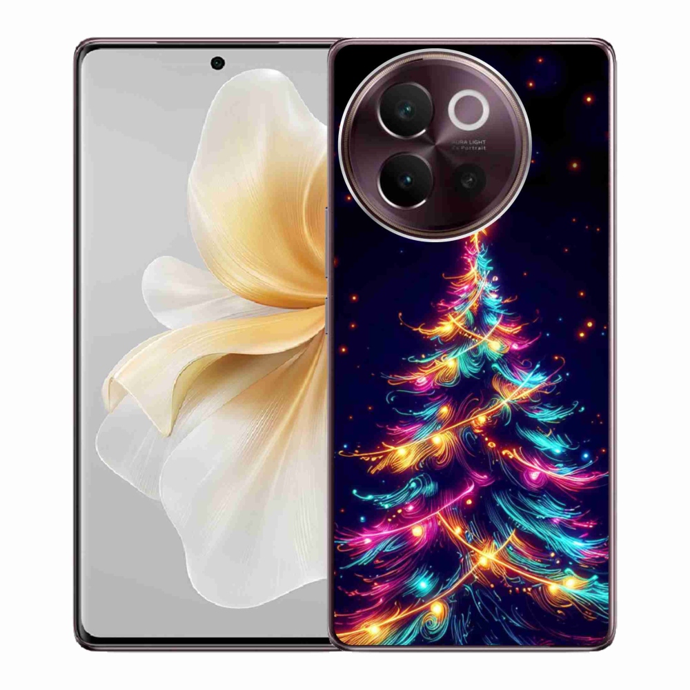 Gélový kryt mmCase na Vivo V40 Lite 5G - neónový vianočný stromček
