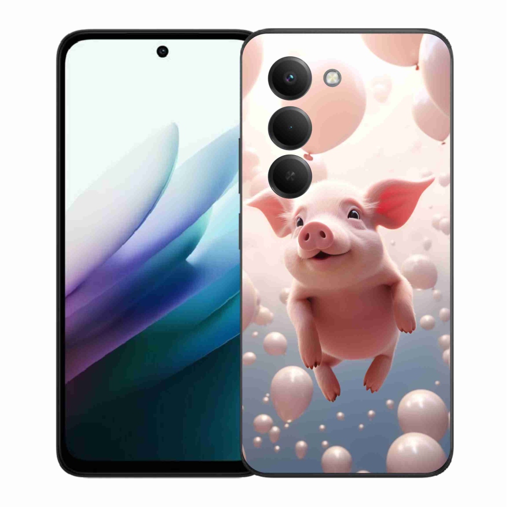 Gélový kryt mmCase na Xiaomi Redmi 15 4G/5G (171mm) - prasiatko s balónikmi