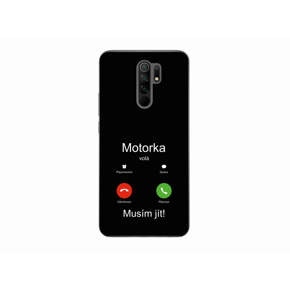 Gélový kryt mmCase na Xiaomi Redmi 9 - motorka volá čierne pozadie