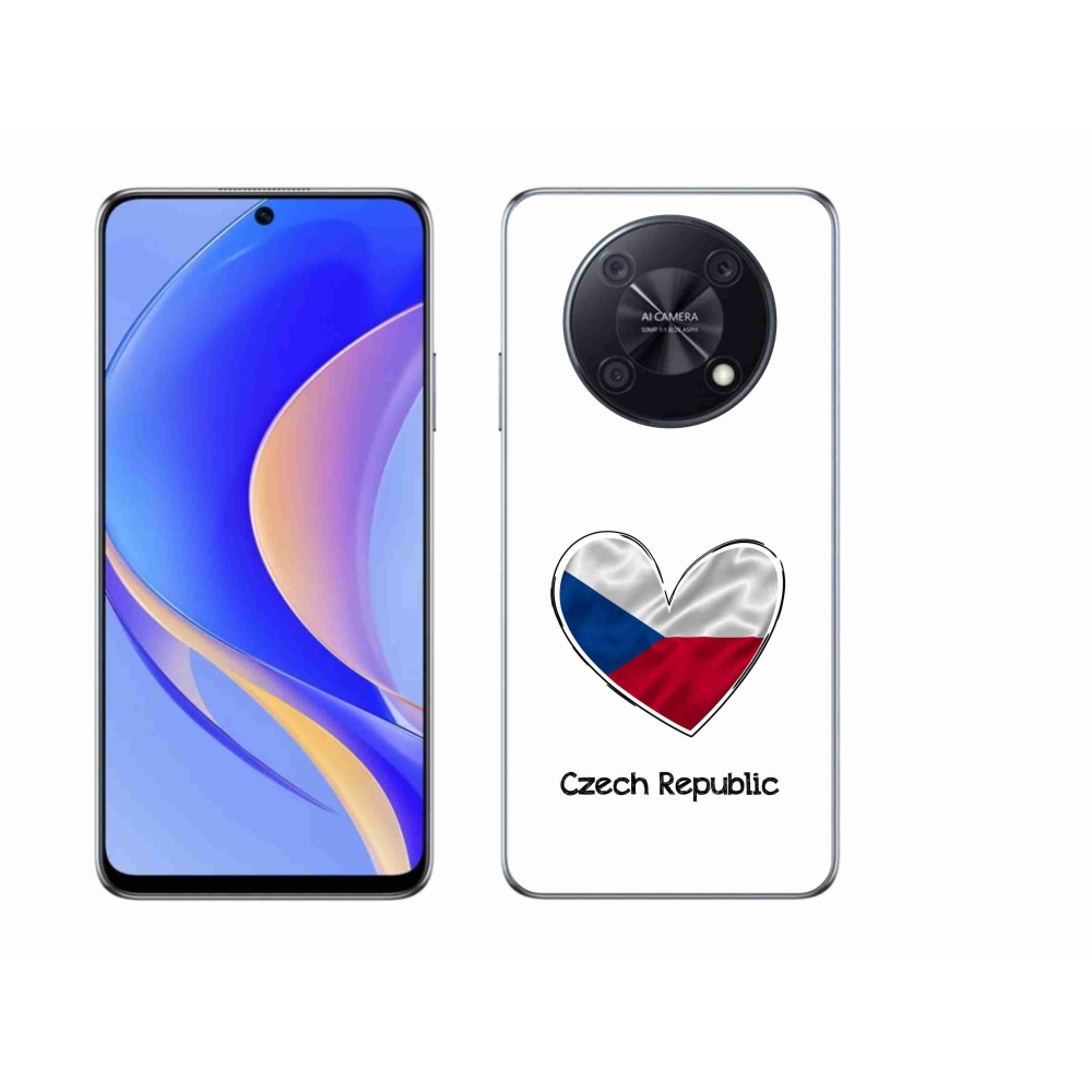 Gélový kryt mmCase na Huawei Nova Y90 - vlajka srdca biele pozadie