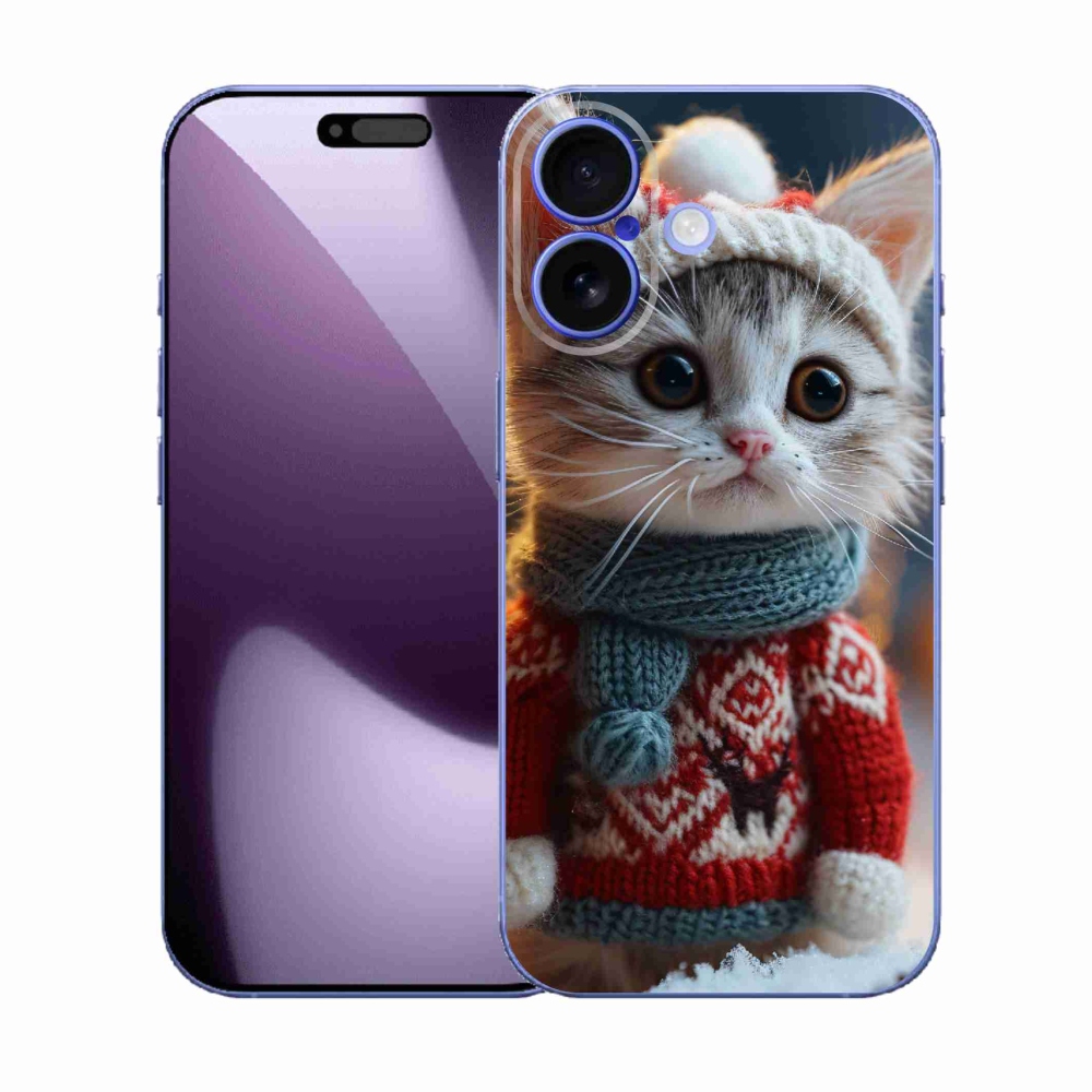 Gélový kryt mmCase na iPhone 17 - mačiatko vo svetri