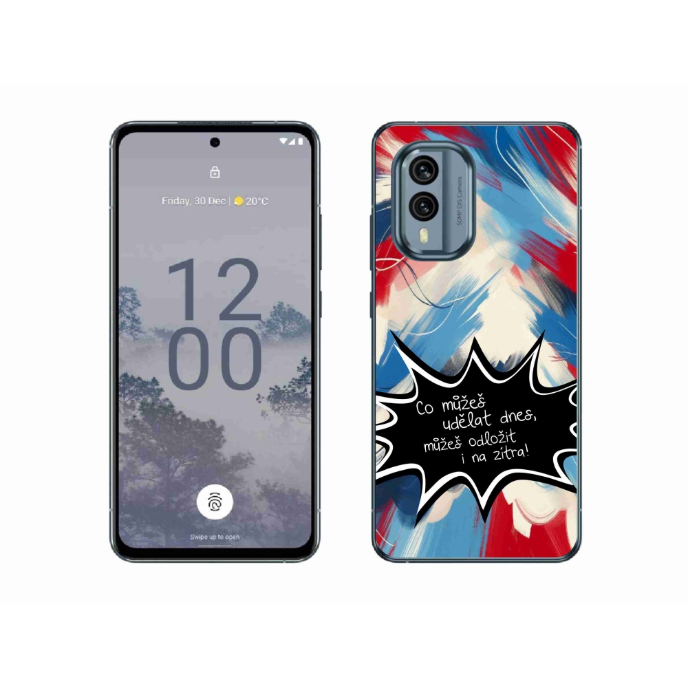 Gélový kryt mmCase na Nokia X30 5G - vtipný text 9 čierne pozadie