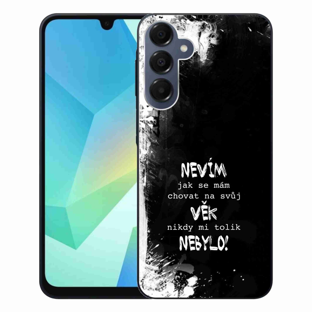 Gélový kryt mmCase na Samsung Galaxy A16 4G/5G - vtipný text 14 čierne pozadie