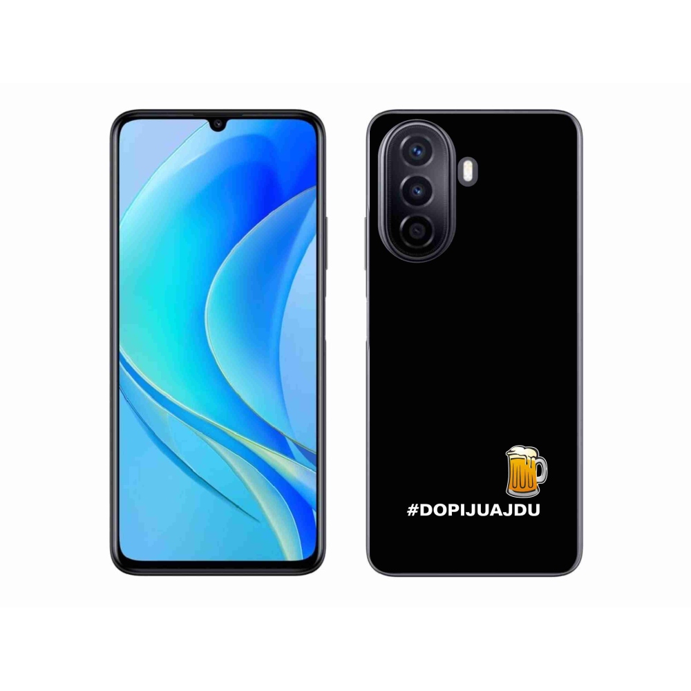 Gélový kryt mmCase na Huawei Nova Y70 - pivný motív 1 čierne pozadie