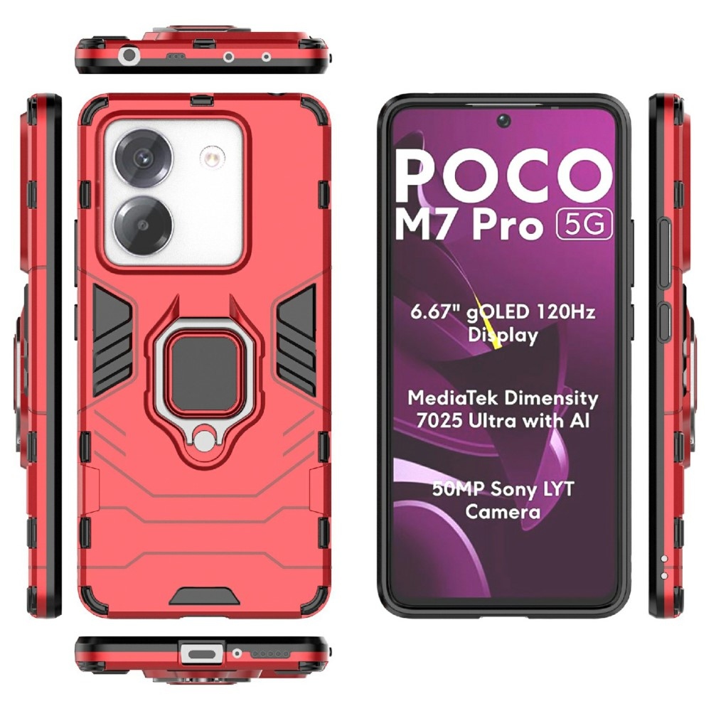 Guardy odolný kryt na Xiaomi Poco M7 Pro 5G - červený