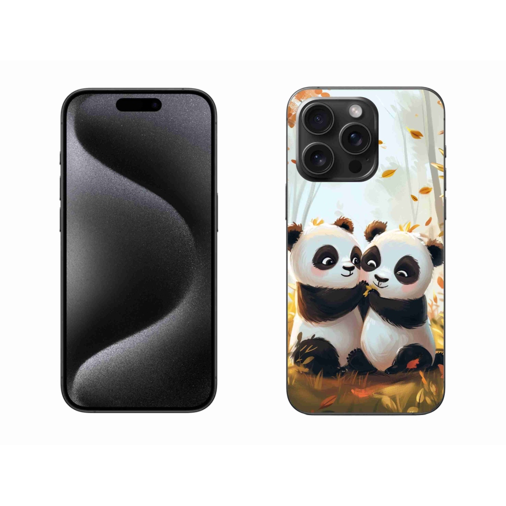 Gélový kryt mmCase na iPhone 15 Pro Max - pandy
