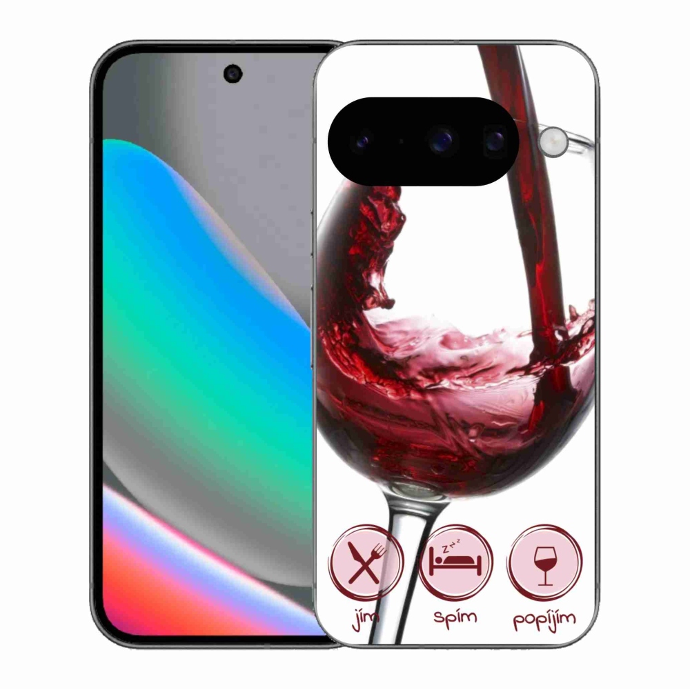 Gélový kryt mmCase na Google Pixel 10 - pohár vína červené