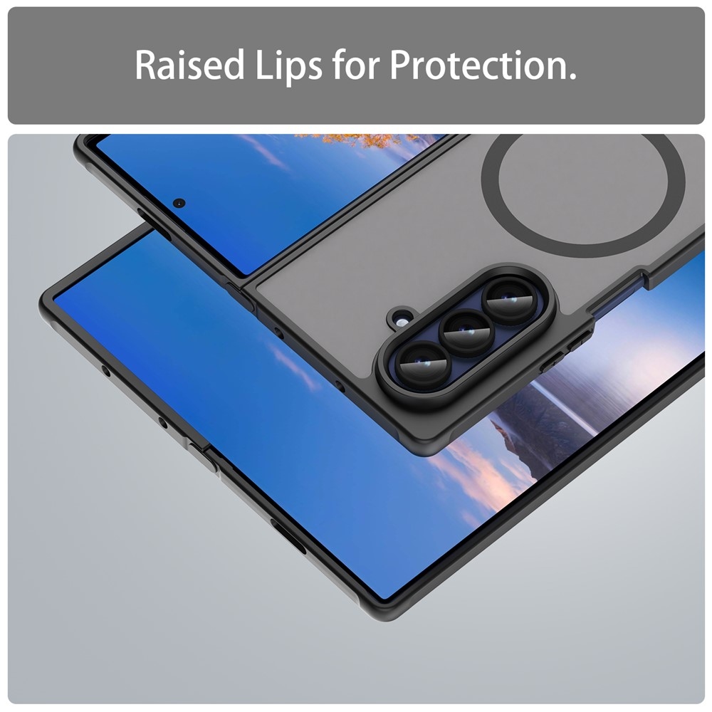 Case matný gélový obal s MagSafe na Samsung Galaxy Z Fold7 5G - čierny