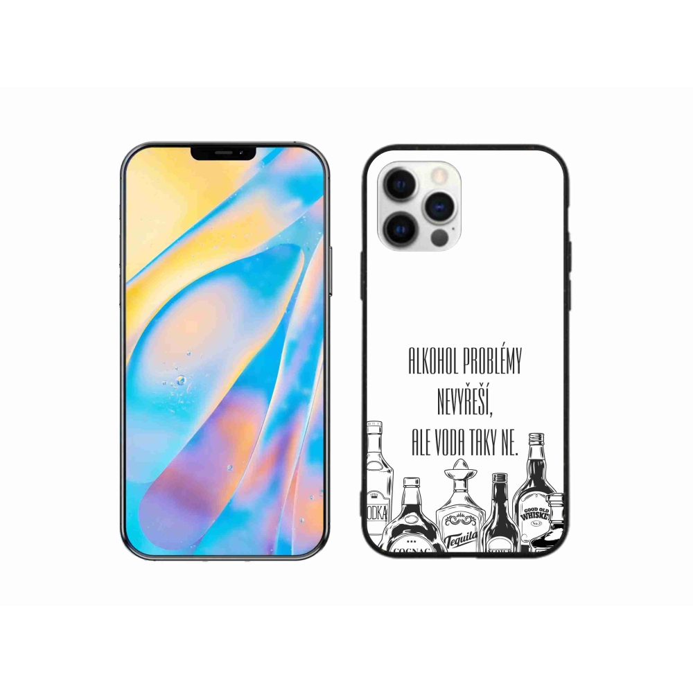 Gélový kryt mmCase na iPhone 12 - vtipný text biele pozadie