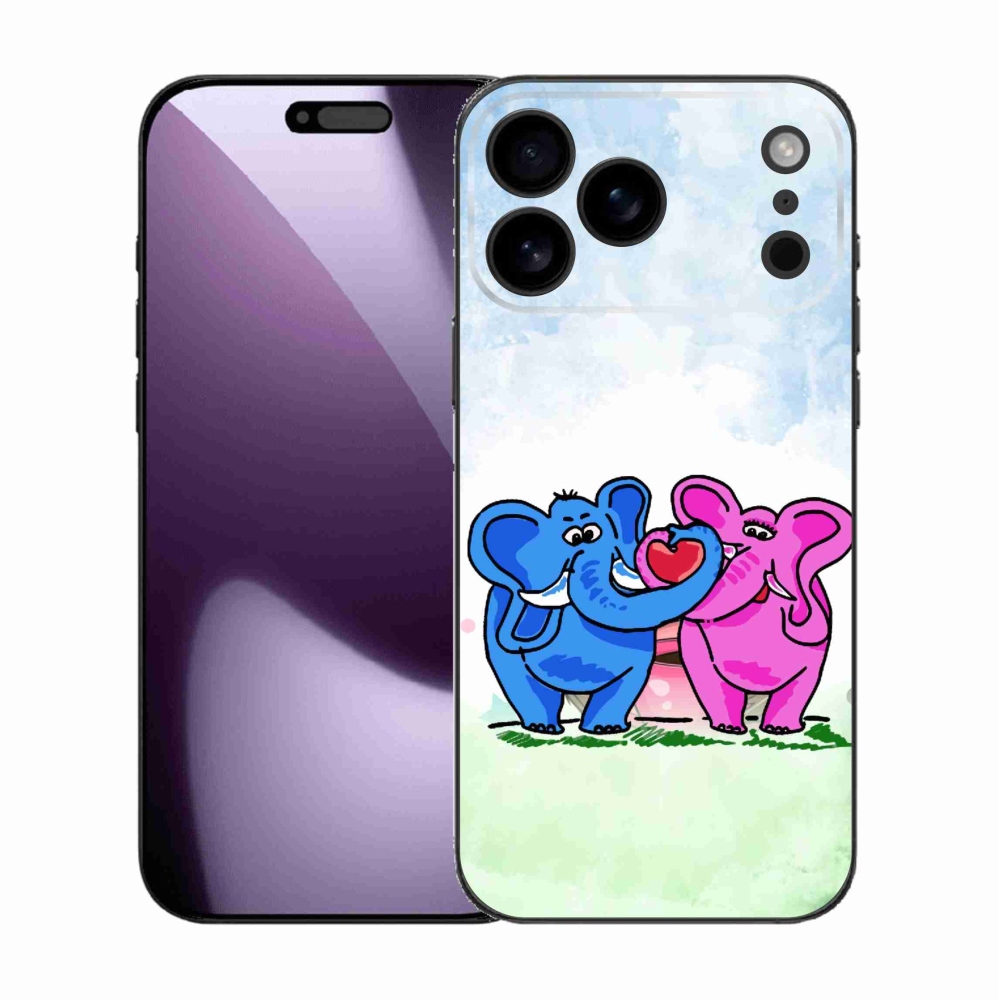Gélový kryt mmCase na iPhone 17 Pro Max - zamilovaní slony