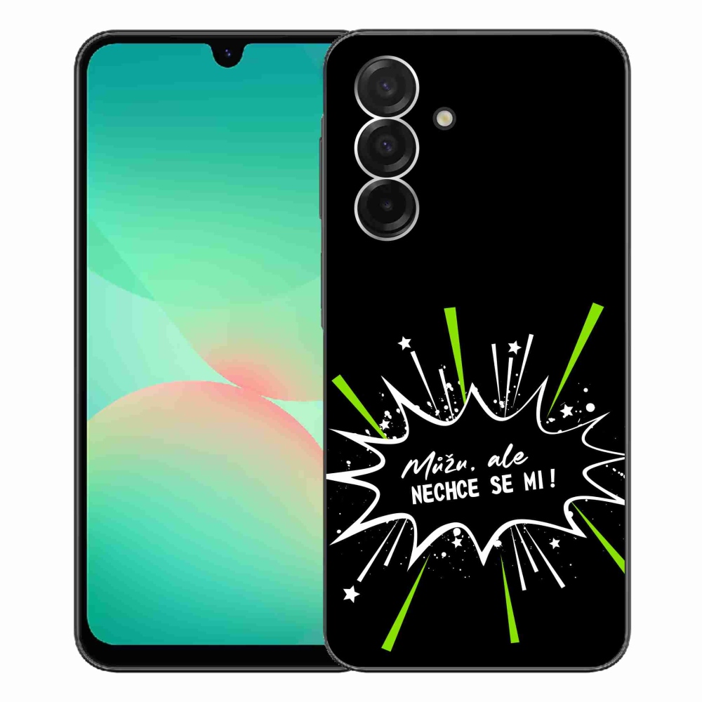 Gélový kryt mmCase na Samsung Galaxy A26 5G - vtipný text 11 čierne pozadie