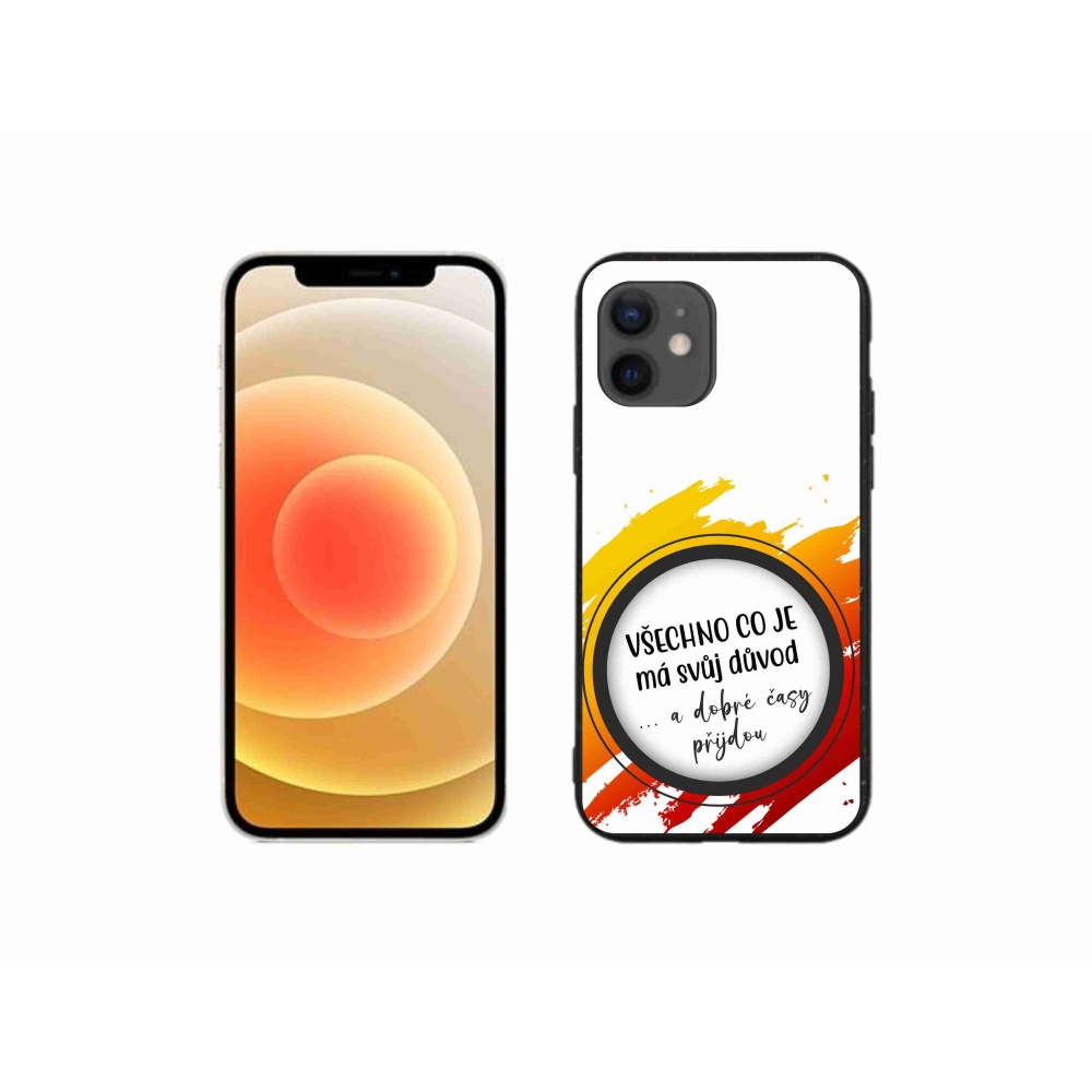 Gélový kryt mmCase na iPhone 12 mini - citát 3 biele pozadie