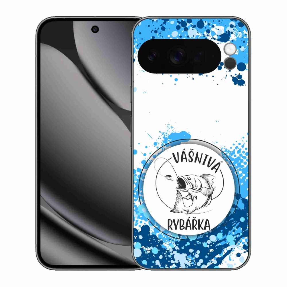 Gélový kryt mmCase na Google Pixel 10 Pro XL - vášnivá rybárka biele pozadie