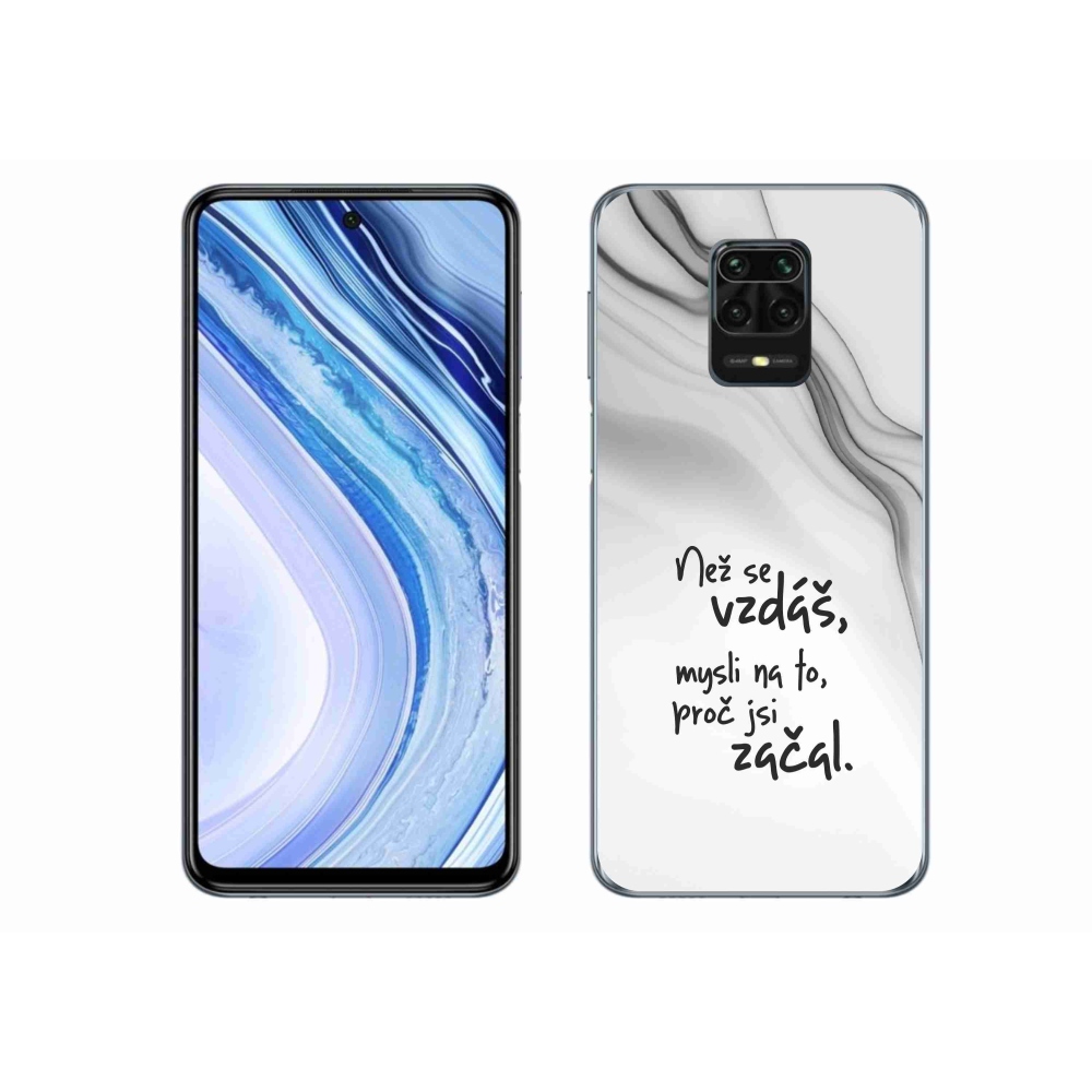 Gélový kryt mmCase na Xiaomi Redmi Note 9S - citát 2 biele pozadie