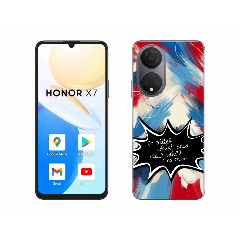 Gélový kryt mmCase na Honor X7 - vtipný text 9 čierne pozadie