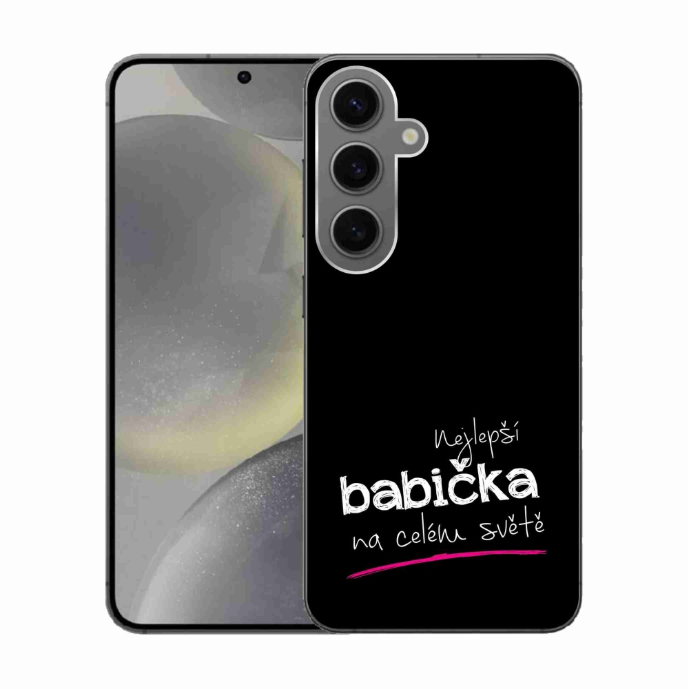 Gélový kryt mmCase na Samsung Galaxy S24 - najlepšia babička 4 čierne pozadie