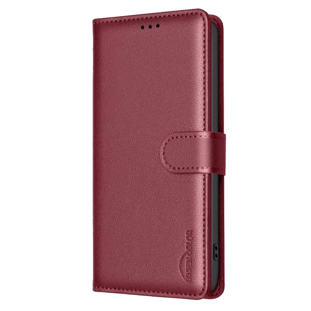 BINFEN knižkové púzdro na Xiaomi Redmi A5 (171.7x77.8x8.3mm) - červené