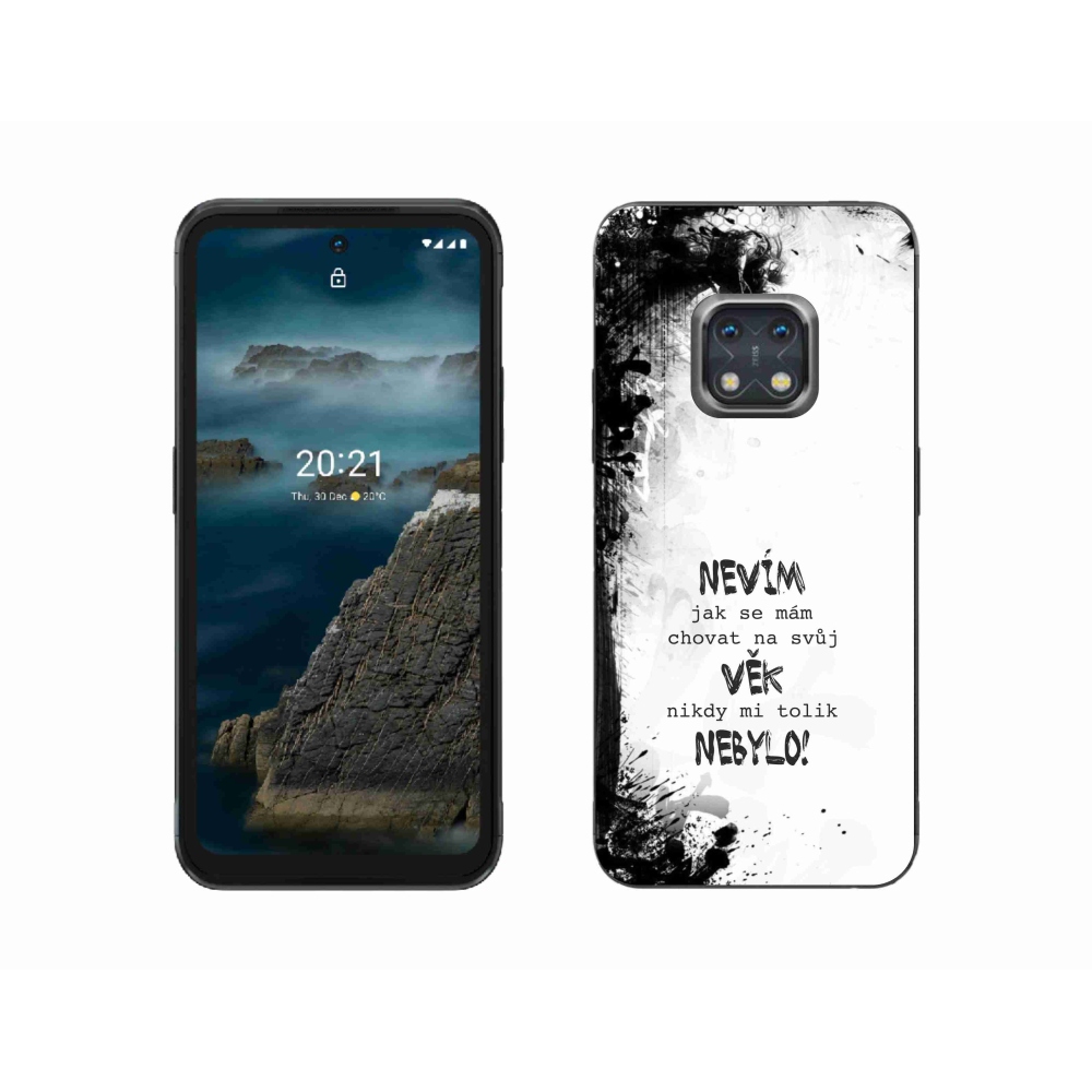 Gélový kryt mmCase na Nokia XR20 - vtipný text 14 biele pozadie