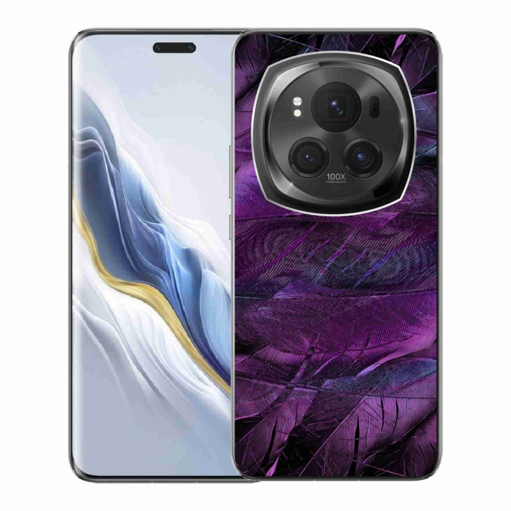 Gélový kryt mmCase na Honor Magic 6 Pro 5G - fialové pierka