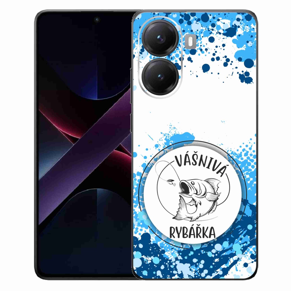 Gélový kryt mmCase na Xiaomi Poco X7 Pro 5G - vášnivá rybárka biele pozadie