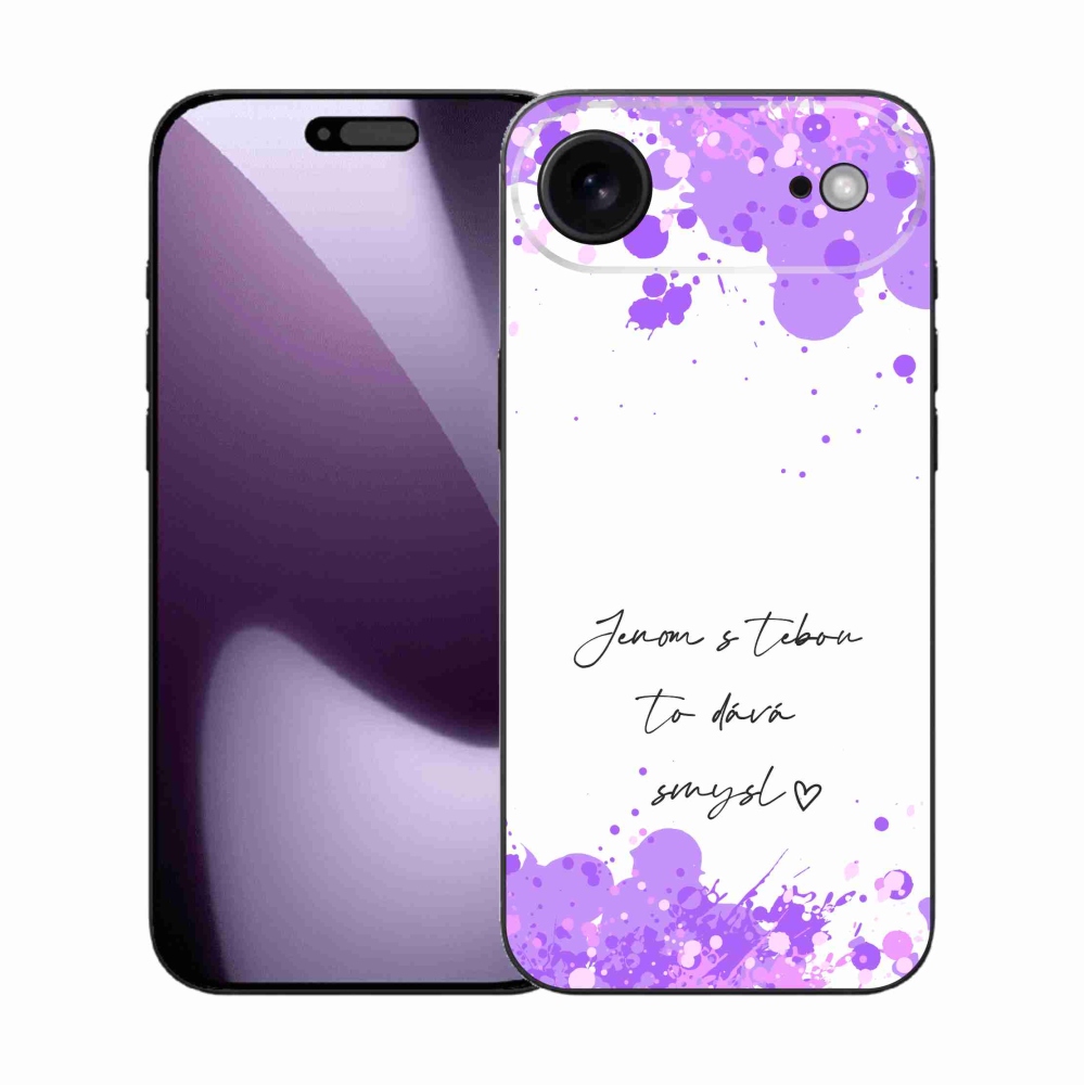 Gélový kryt mmCase na iPhone 17 Air - zamilovaný text biele pozadie
