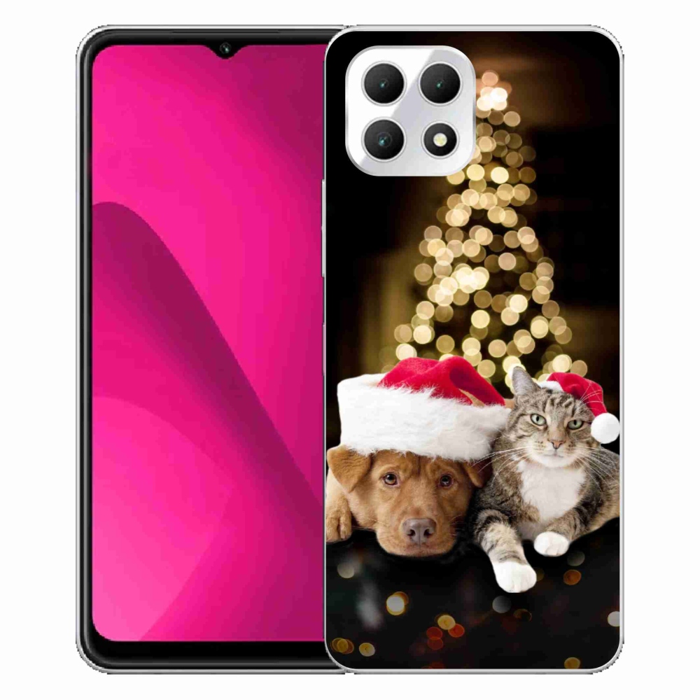 Gélový kryt mmCase na T-Mobile T Phone 2 - vianočný pes a mačka