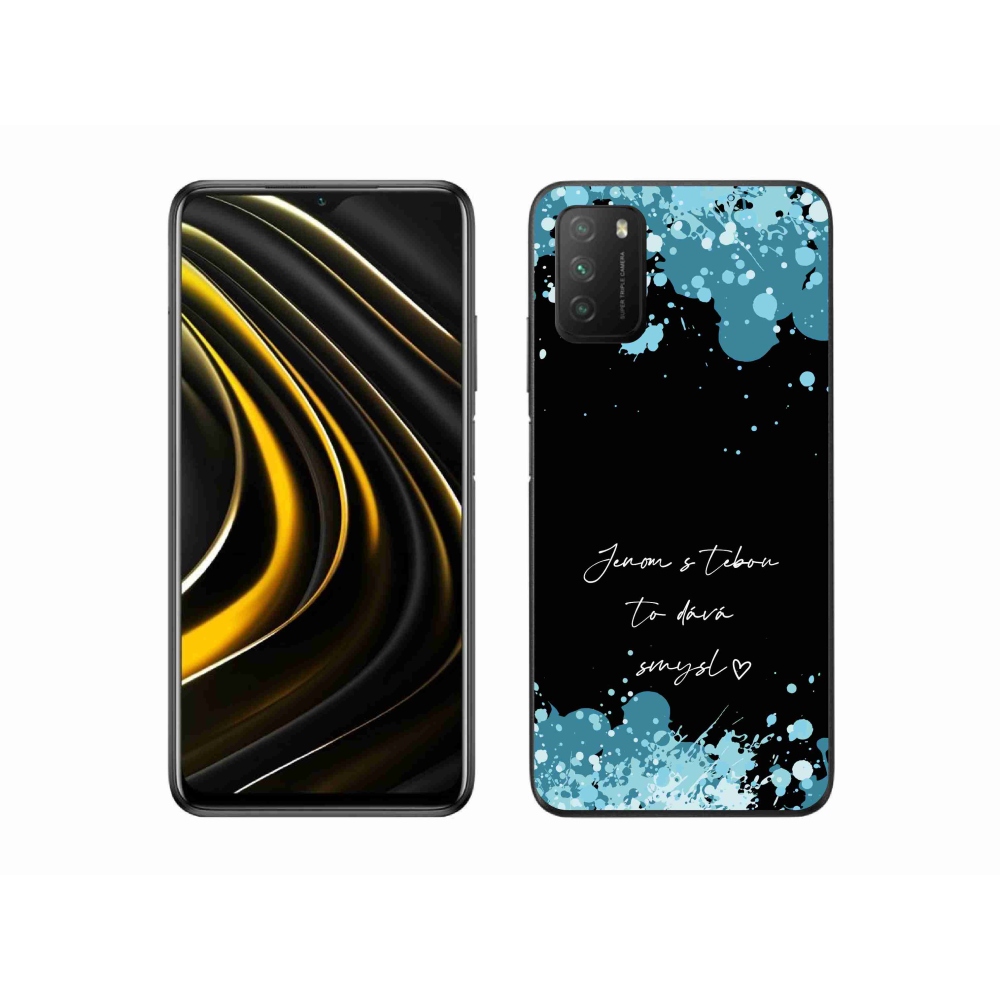 Gélový kryt mmCase na Xiaomi Poco M3 - zamilovaný text čierne pozadie