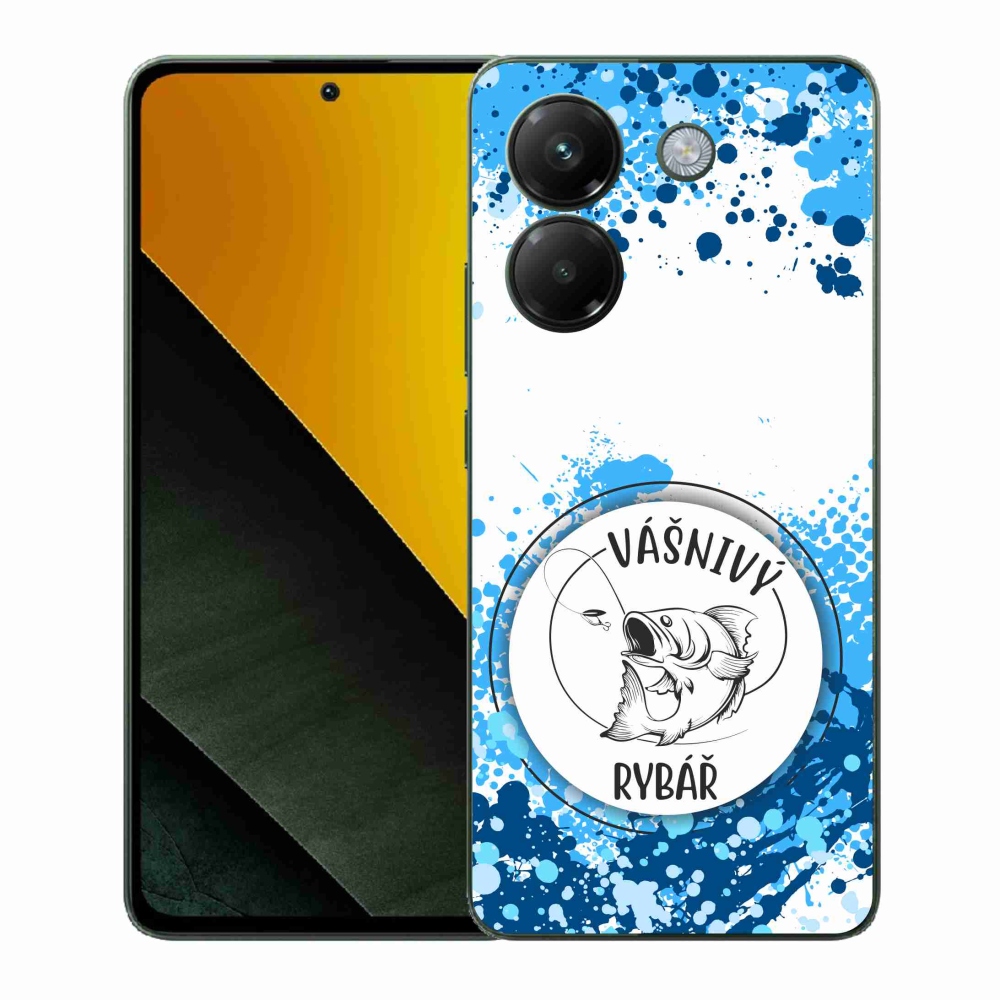 Gélový kryt mmCase na Xiaomi Poco M7 Pro 5G - vášnivý rybár biele pozadie