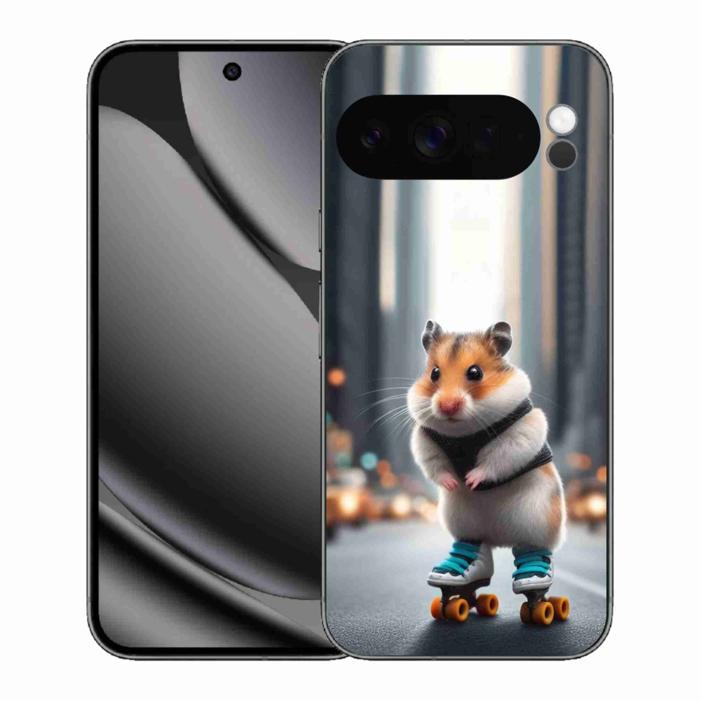 Gélový kryt mmCase na Google Pixel 10 Pro XL - škrečok na korčuliach