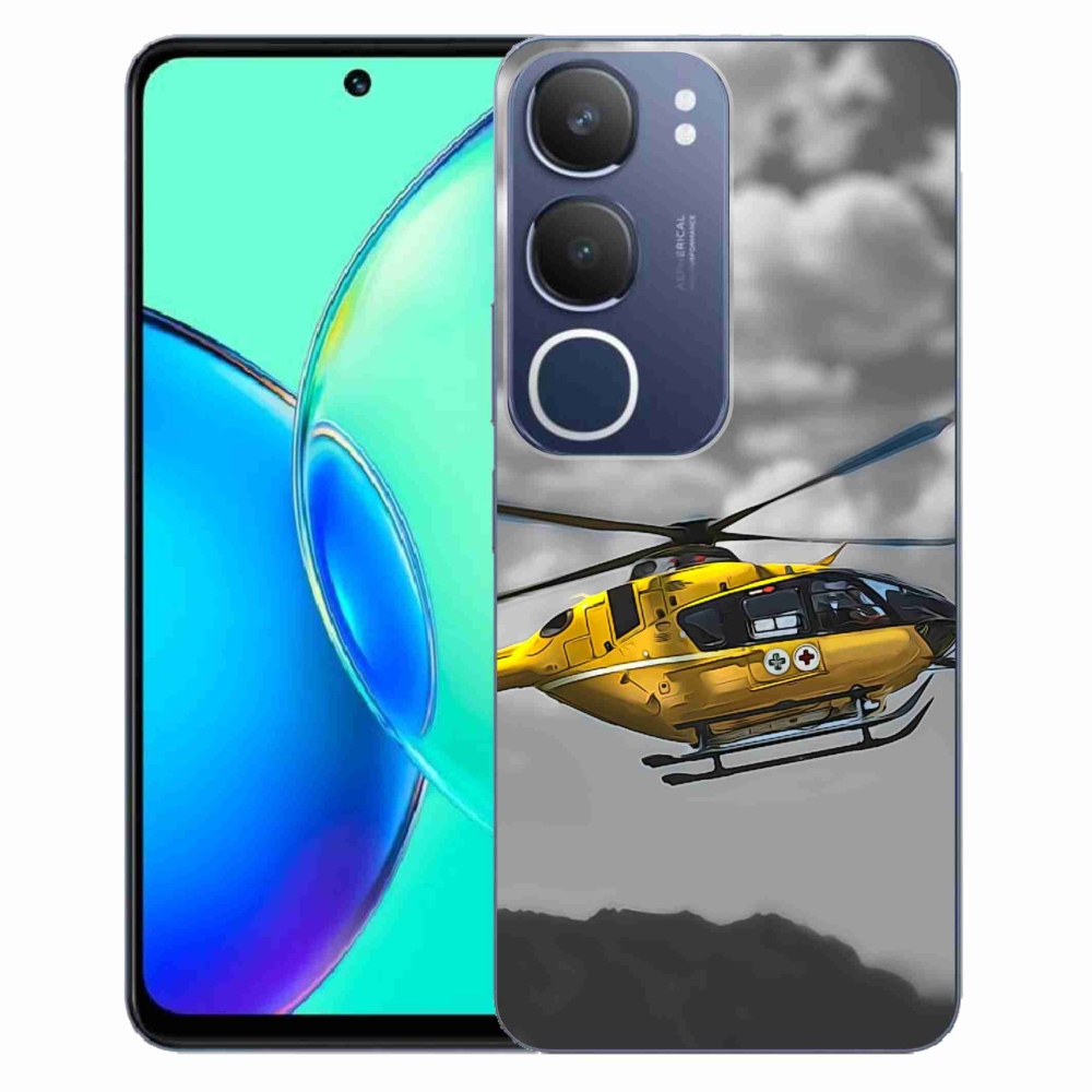 Gélový kryt mmCase na Vivo Y19s - žltá helikoptéra