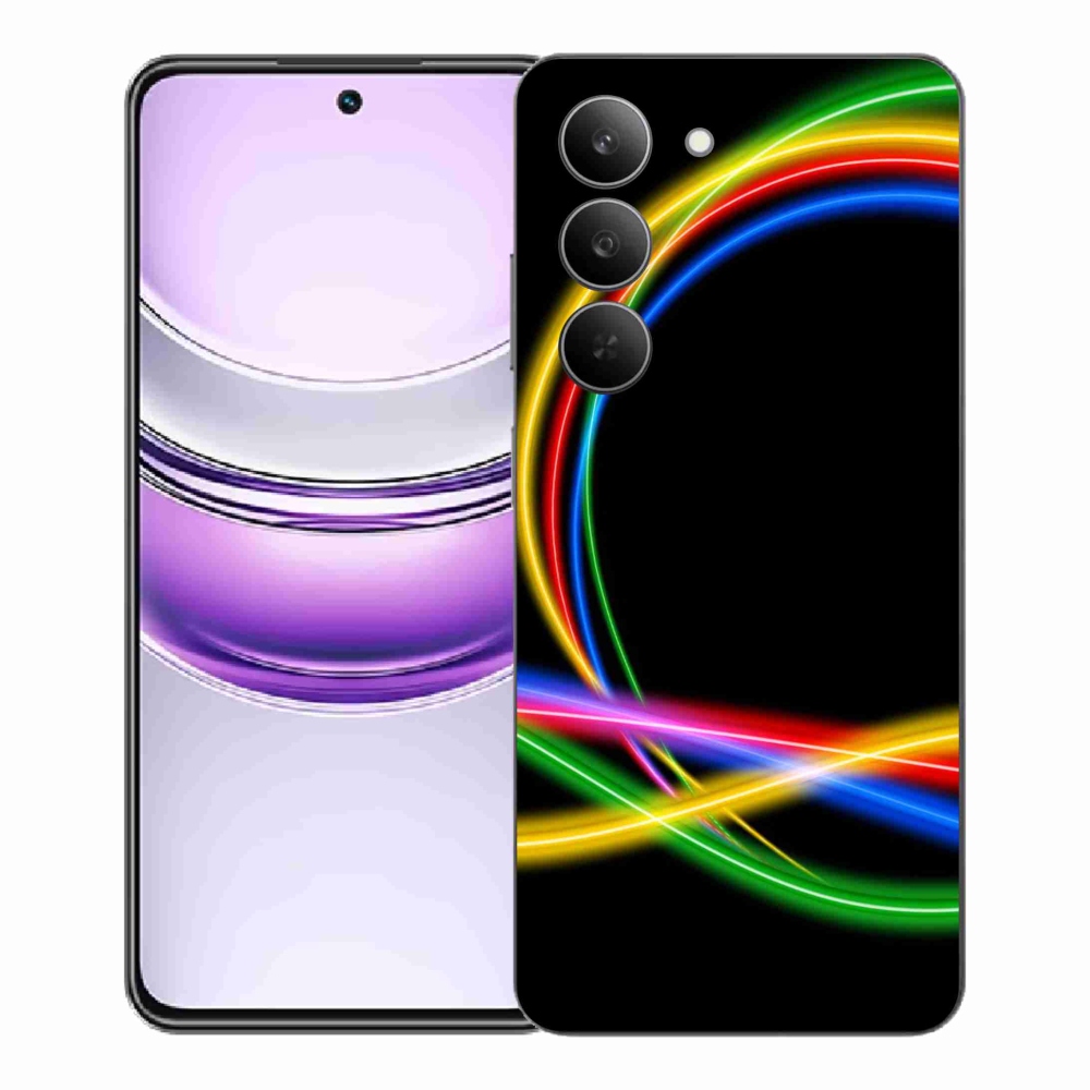 Gélový kryt mmCase na Realme 14x 5G - neónové kruhy