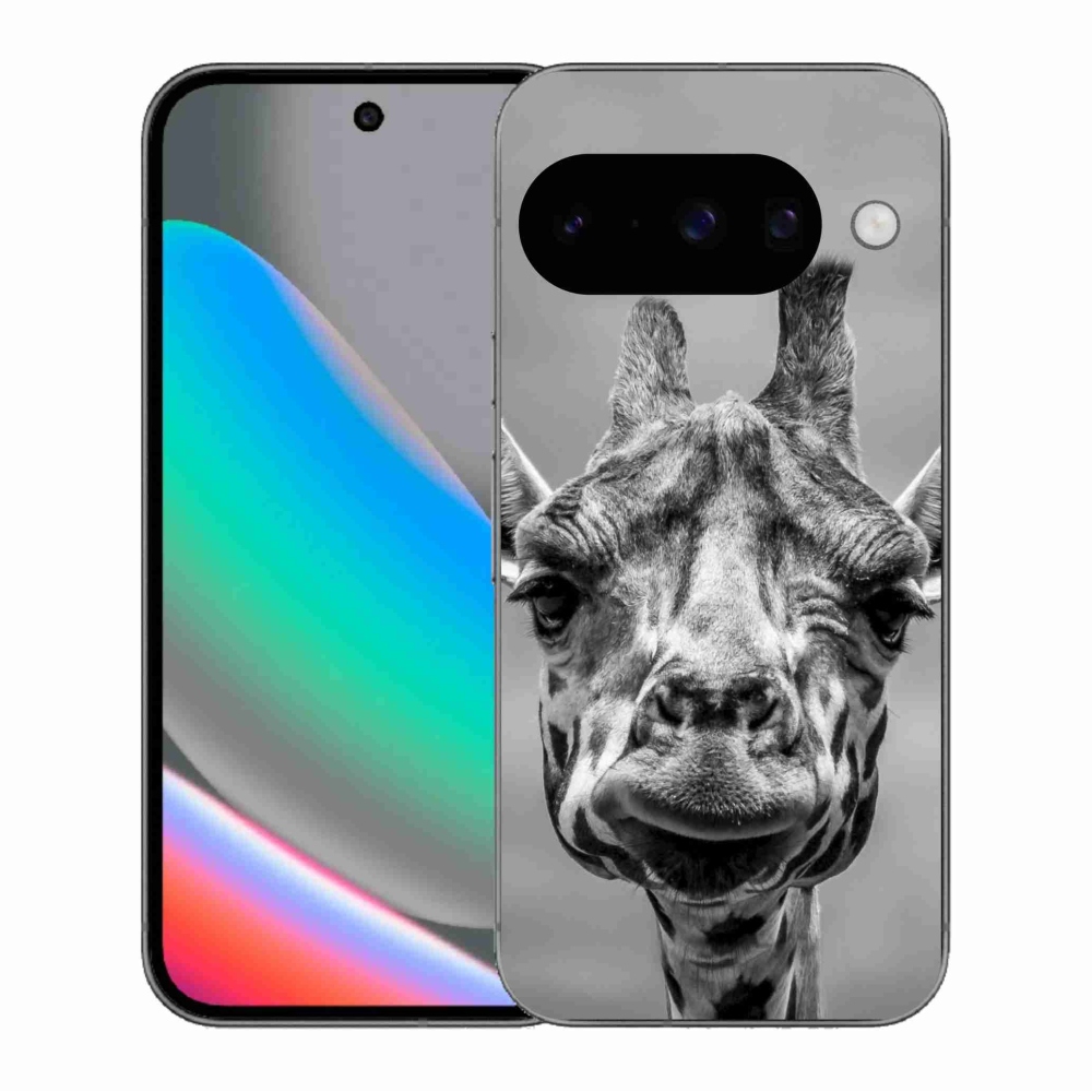 Gélový kryt mmCase na Google Pixel 10 - čiernobiela žirafa