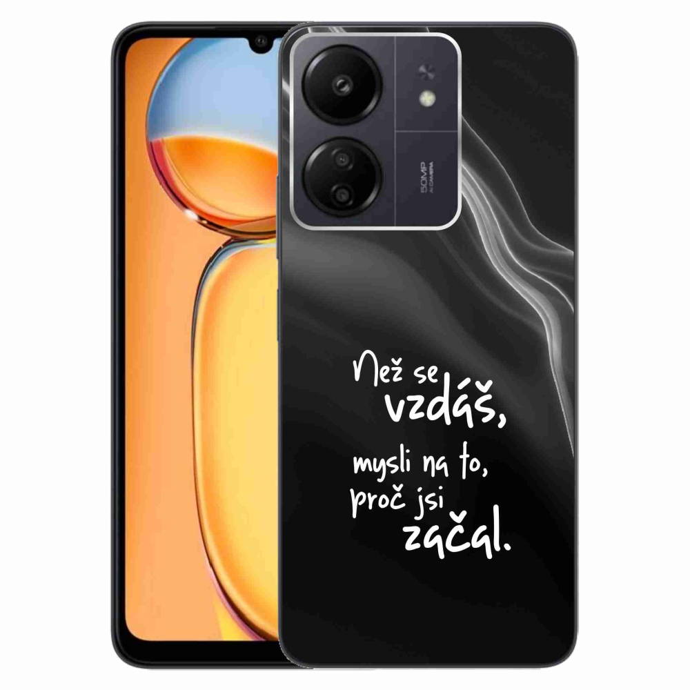 Gélový kryt mmCase na Xiaomi Poco C65/Redmi 13C - citát 2 čierne pozadie