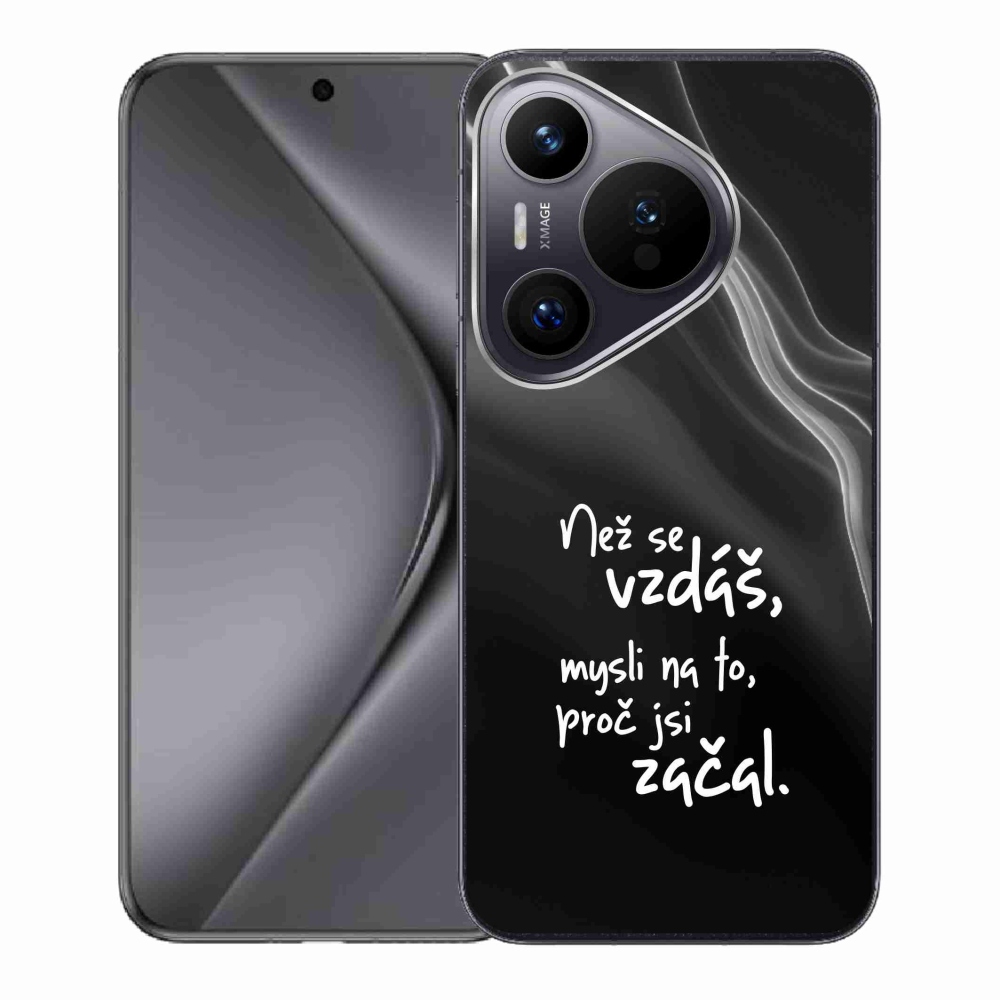 Gélový kryt mmCase na Huawei Pura 70 - citát 2 čierne pozadie