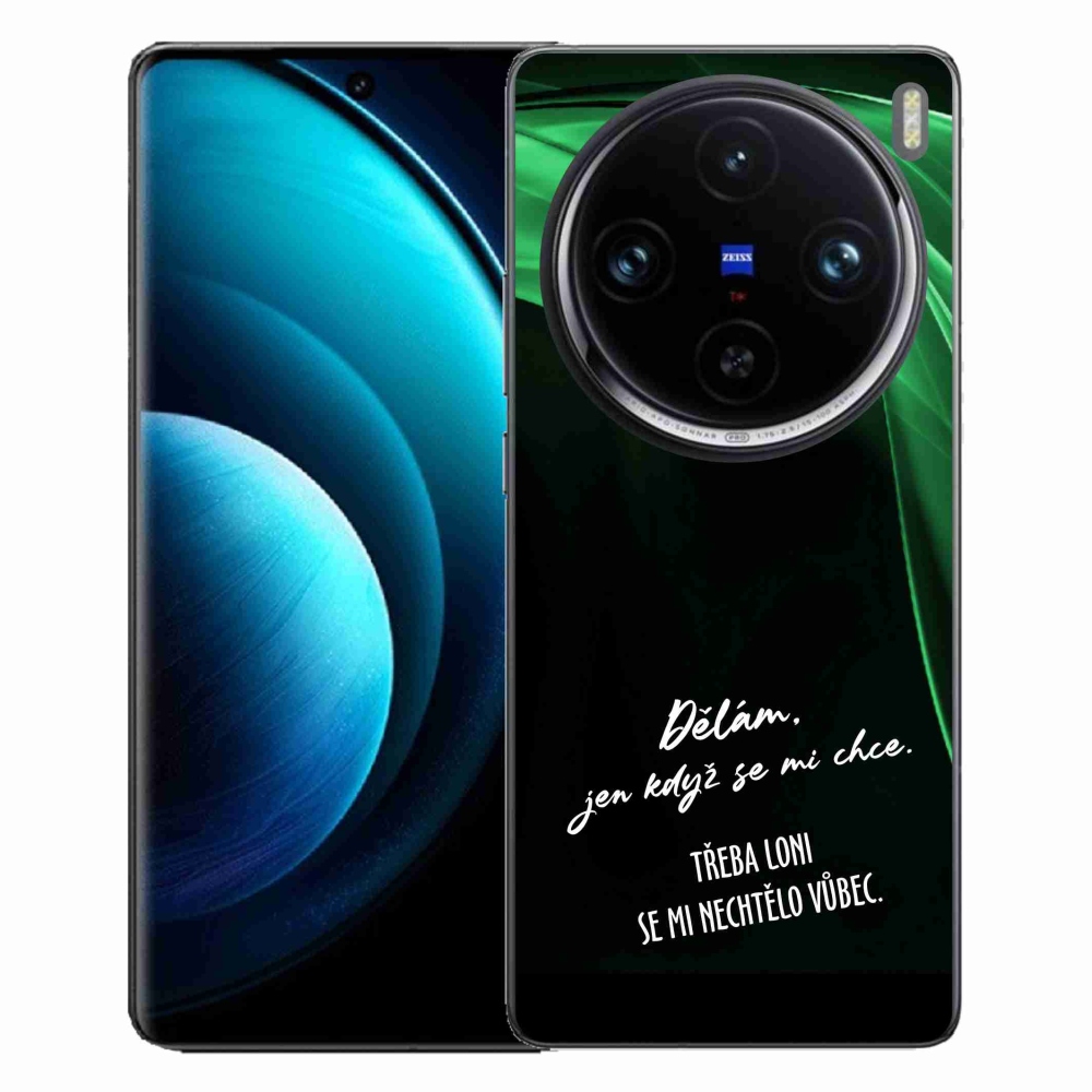 Gélový kryt mmCase na Vivo X100 Pro 5G - vtipný text 12 čierne pozadie