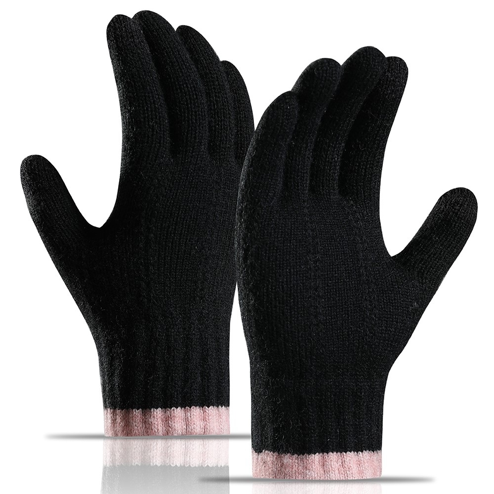 Decor dámske dotykové zimné rukavice - čierne