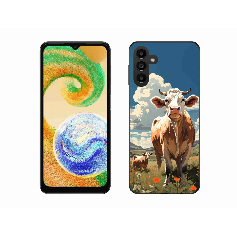 Gélový kryt mmCase na Samsung Galaxy A04s (164.7x76.7x9.1mm) - kravy na lúke