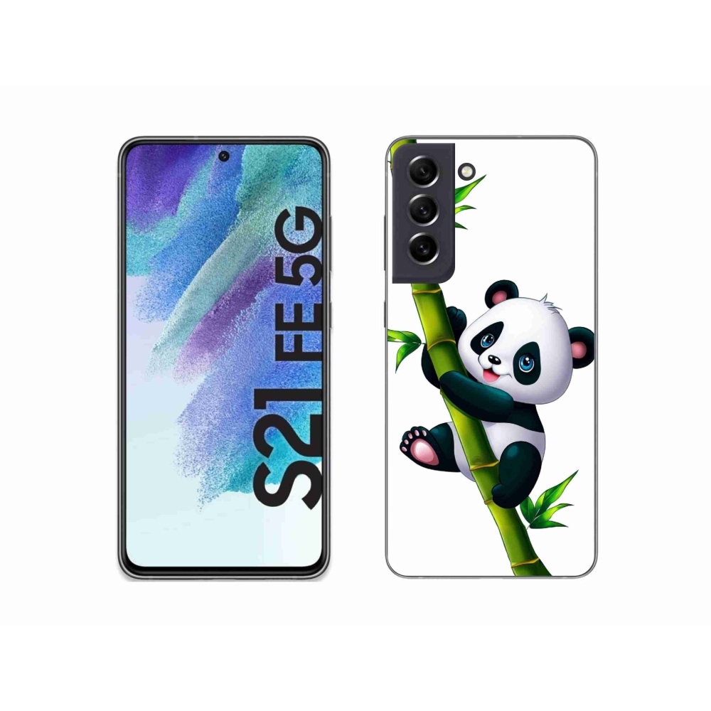 Gélový kryt mmCase na Samsung Galaxy S21 FE 5G - panda na bambuse