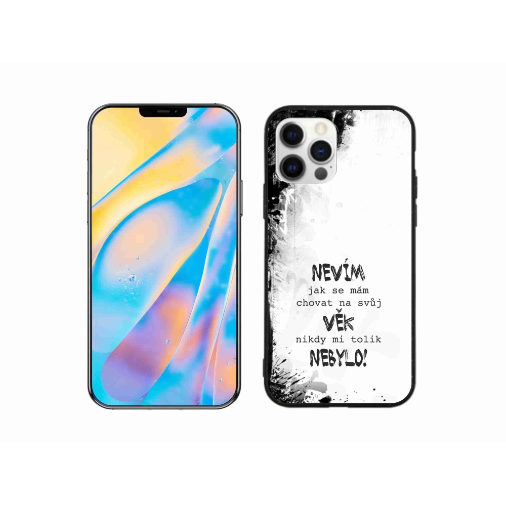 Gélový kryt mmCase na iPhone 12 Pro - vtipný text 14 biele pozadie