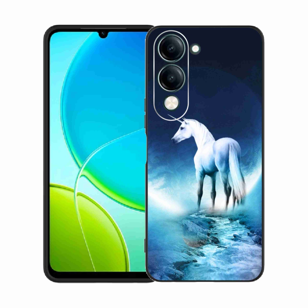 Gélový kryt mmCase na Vivo Y29s 5G - biely jednorožec