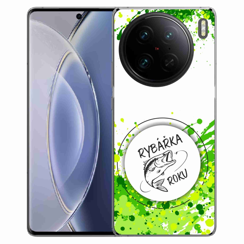 Gélový kryt mmCase na Vivo X90 Pro - rybárka roku biele pozadie