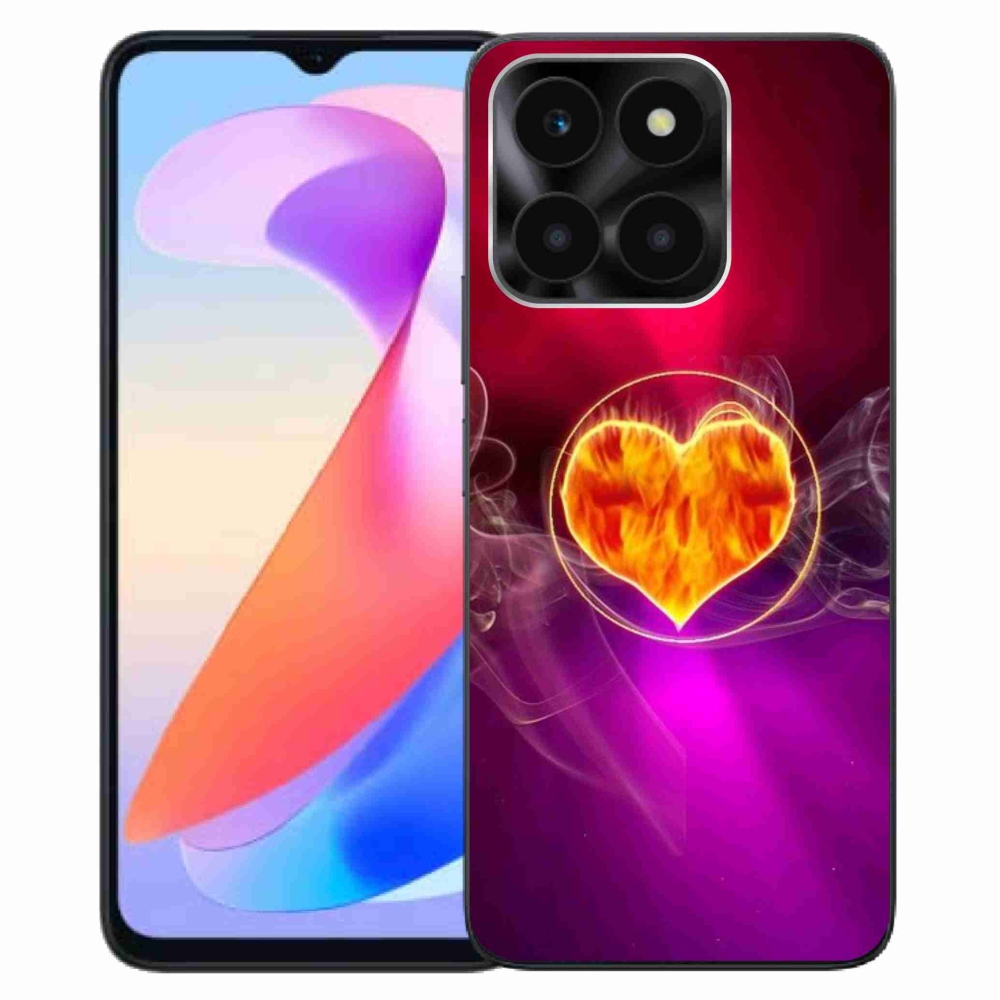 Gélový kryt mmCase na Honor X6a - ohnivé srdce