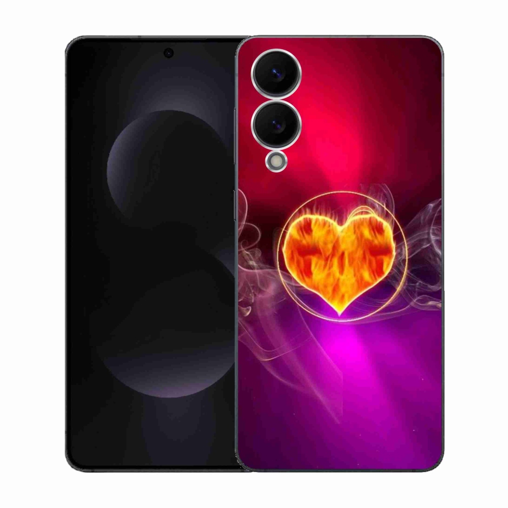 Gélový kryt mmCase na Samsung Galaxy S25 Edge - ohnivé srdce