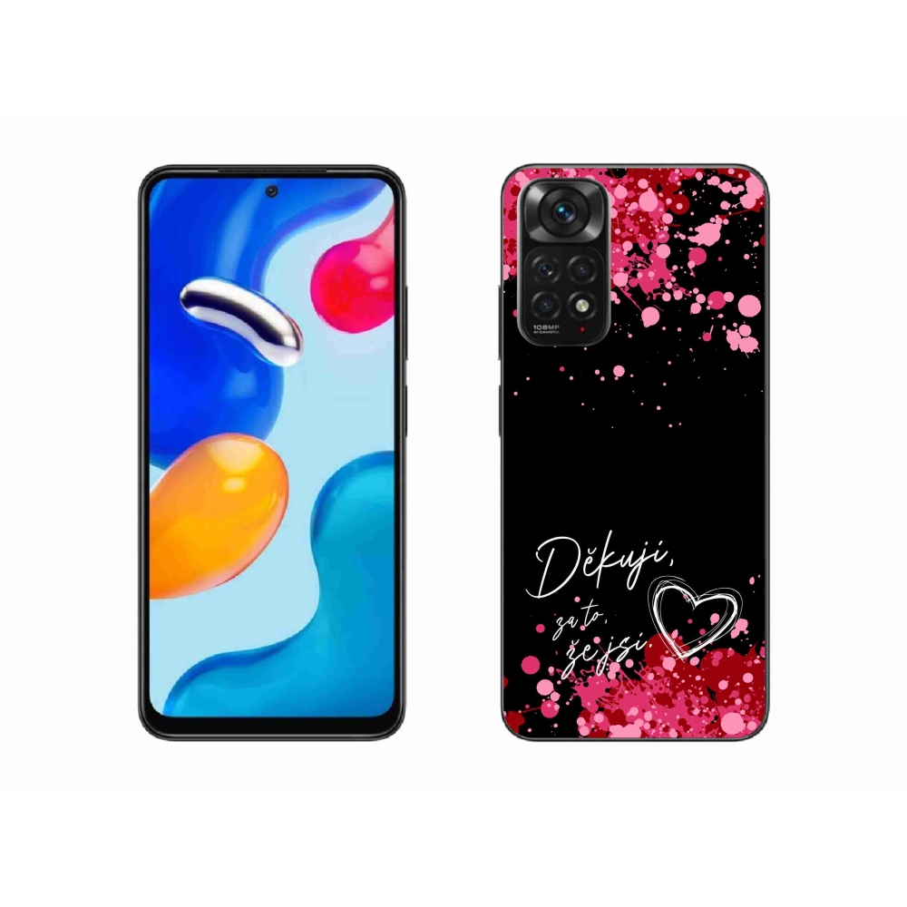 Gélový kryt mmCase na Xiaomi Redmi Note 11S 4G - zamilovaný text 2 čierne pozadie