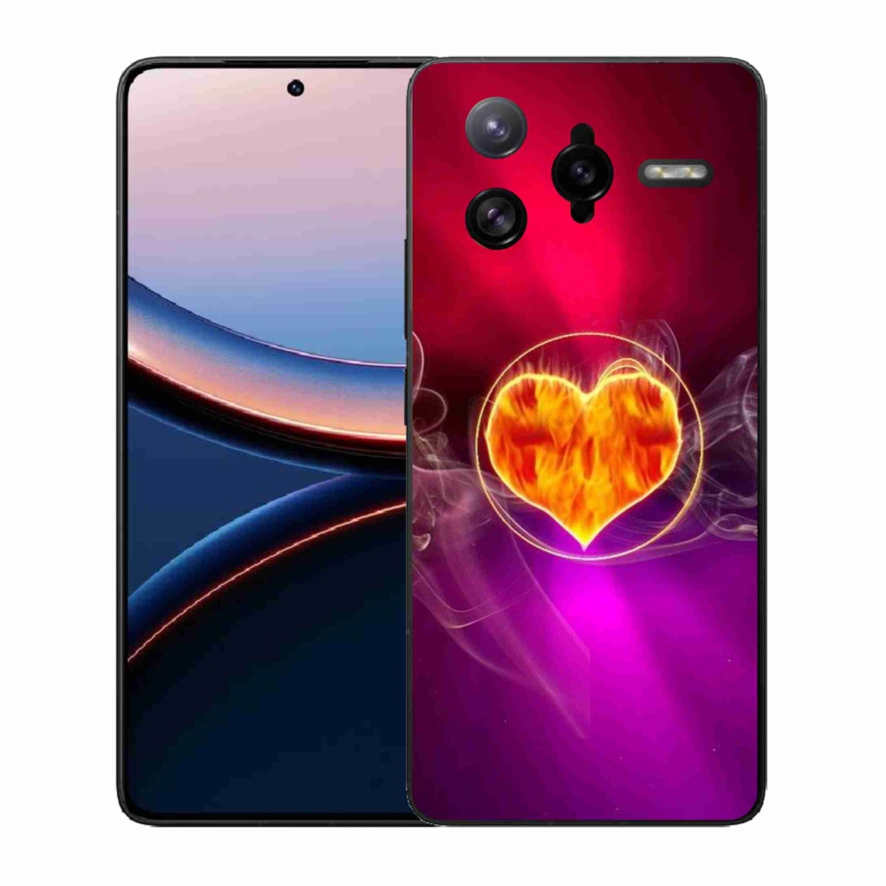 Gélový kryt mmCase na Xiaomi Poco F7 Ultra - ohnivé srdce