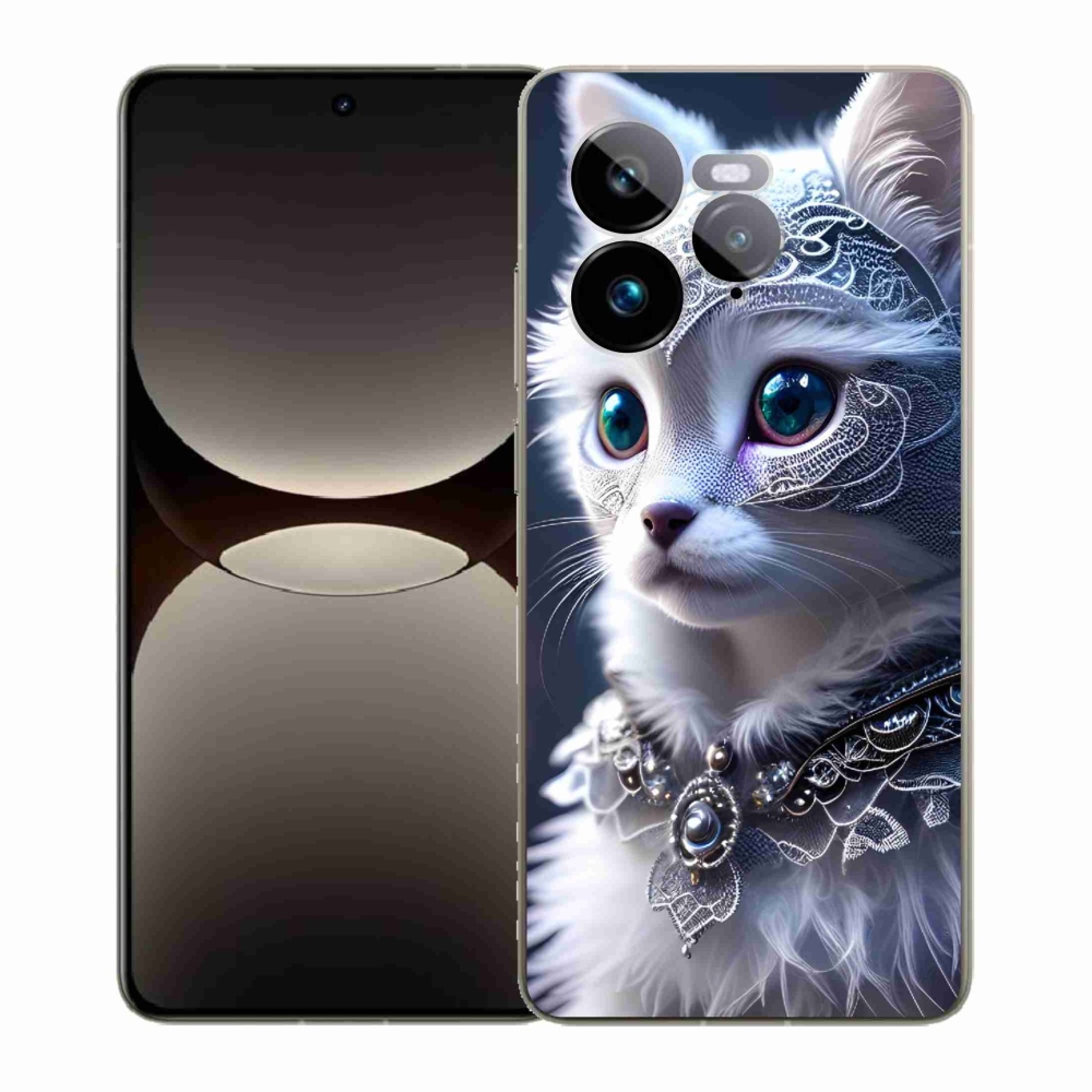 Gélový kryt mmCase na Realme GT 7 Pro 5G - biela mačka