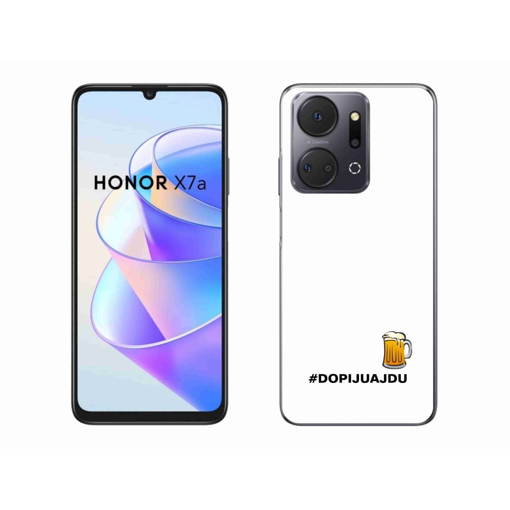 Gélový kryt mmCase na Honor X7a - pivný motív 1 biele pozadie