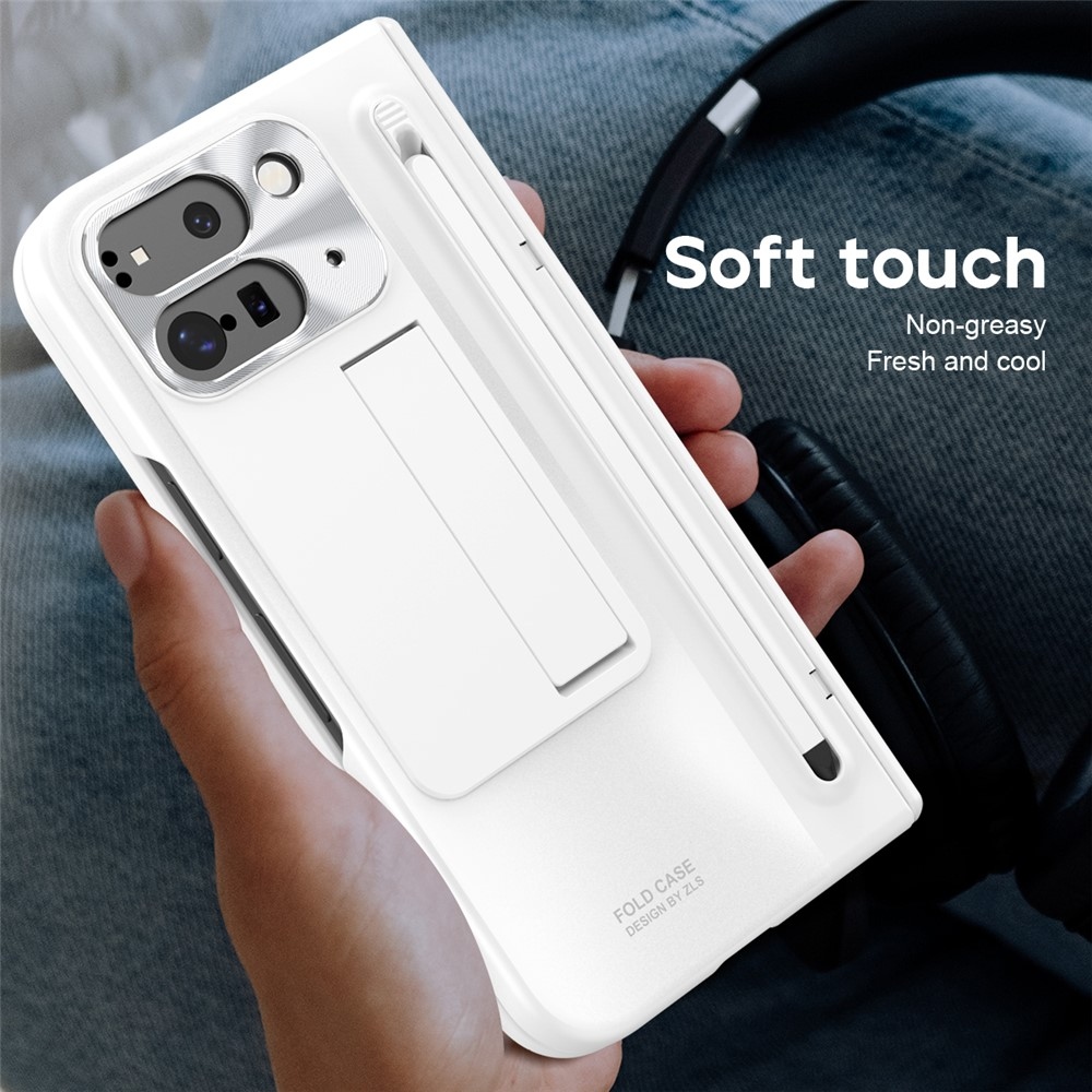 Hinge plastový kryt so stylusom a ochranou displeja na Google Pixel 10 Pro Fold - biely