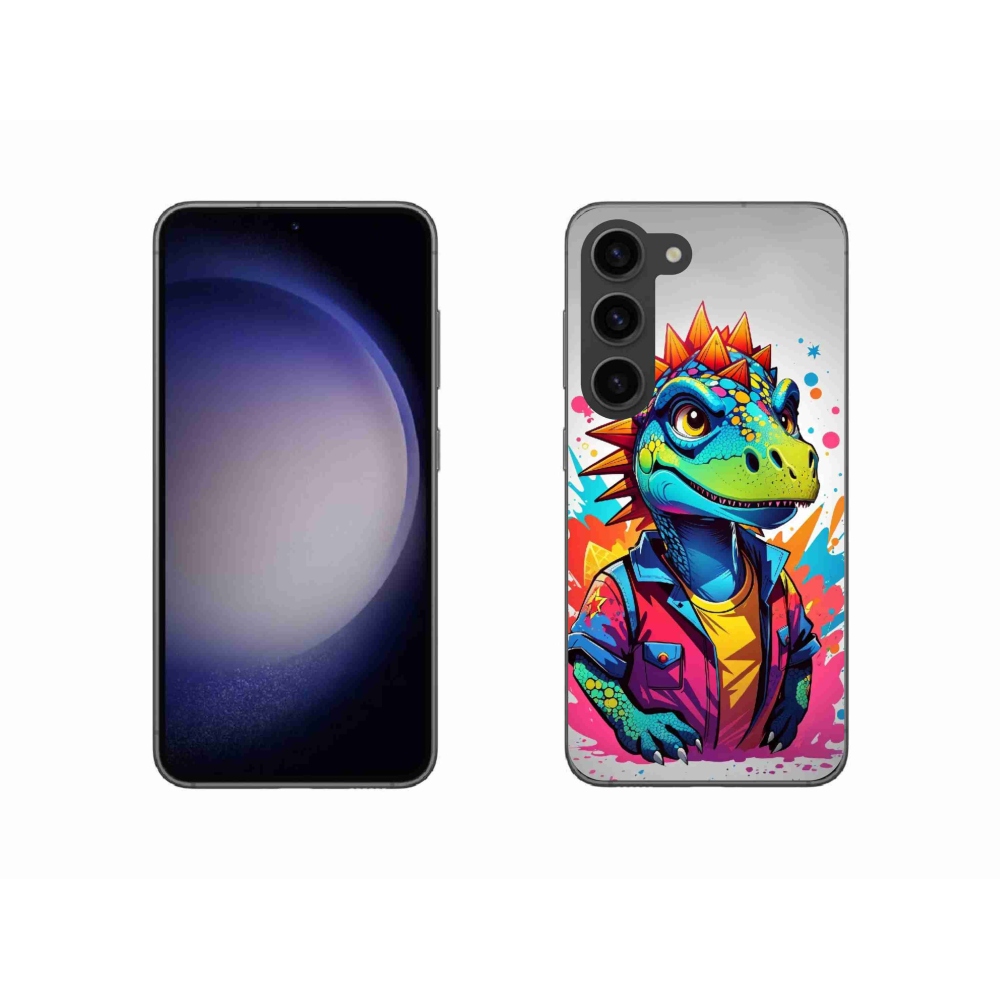 Gélový kryt mmCase na Samsung Galaxy S23 5G - farebný dinosaurus